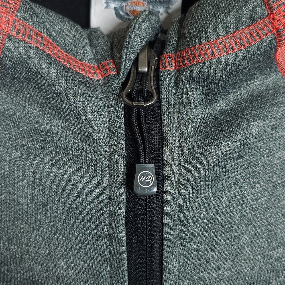 Harley Davidson Genesee Hoodie Jacket Womens Small Gray Full Zip Performance - Picture 4 of 11